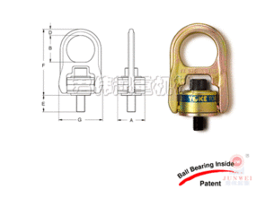 振峰吊环螺丝索具配件经销商,YOKE品牌索具配件,带滚珠轴承吊环系列